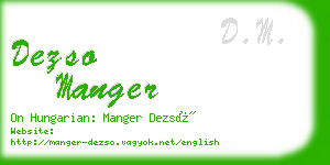 dezso manger business card